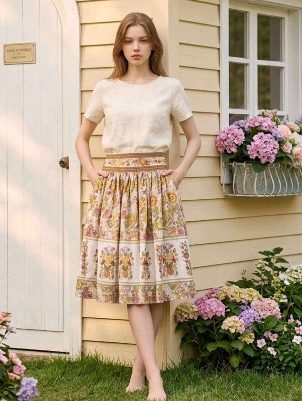 Cupcakes & Cashmere Floral Pleated Mini Skirt. Size M